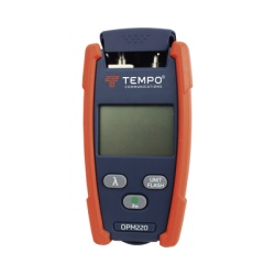 TEMPO OPM-220 Medidor de Alta Potencia (Micro OPM) para Fibra Optica con Localizador Visual de Fallos (VFL) Entrada Universal de 2.5 mm (para Conectores SC ST y FC) Rango de Medicion: -50 a +26 dBm