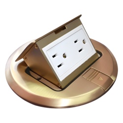 THORSMAN TH-MCPR-B Mini caja de piso redonda de 2 contactos color bronce (11000-12101)