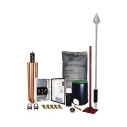 TOTAL GROUND KIT-MASTER-01 Kit Pararrayo con Punta en Aluminio con Accesorios para Proteccion de Diametro de 160 m.