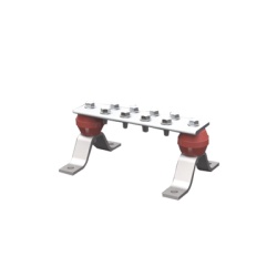TOTAL GROUND TG-BPS-220-AL Barra de Union de Aluminio de 8 Contactos 2" x 8" x 1/4" (50.8 x 203.2 x 6.35 mm)