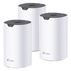TP-LINK DECOS7-3PACK Kit 3 Routers Inalambricos MESH Interior para Hogar / Doble Banda Wi-Fi 5 AC1900 Mbps / 3 Puerto Gigabit WAN/LAN / 3 Antenas Internas / Administracion Mediante la App Deco (iOS An