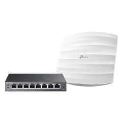 TP-LINK EAP-STARTER-KIT-245PE Kit de access point EAP245 y switch PoE TL-SG108PE doble banda AC hasta 1750 Mbps 1 puerto Gigabit