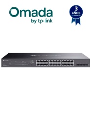 TP-LINK TPL3720017 TP-LINK TL-SG2428P - Switch JetStream PoE administrable con 24 puertos 10/100/1000 Mbps y 4 puertos SFP. Incluye 24 puertos PoE con una capacidad total de 250W y es compatible con