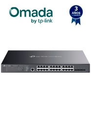 TP-LINK TPL3720019 TP-LINK TL-SG3428XMP - Switch L2 Omada PoE con 24 puertos PoE 10/100/1000 Mbps 4 puertos SFP 10G y consola RJ45/microUSB ademas gestion centralizada Omada/Stand-Alone soporte Mul