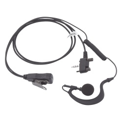 TX PRO TX-110N-V03 Micrófono de Solapa con Audífono / Cable PU Flexible Retráctil / Reforzado con Kevlar / PTT con Clip / Compatible VX-160/231/400 / Diseño Discreto