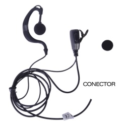 TXEH-POC-G Kit de Vigilancia Profesional / 2 Cables / Audífono de Gancho / Micrófono y Bocina / Compatibilidad Kenwood TK