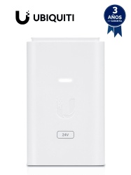 UBIQUITI UBI2350002 UBIQUITI POE-24-7W-G-WH - Inyector PoE Gigabit con proteccion contra descargas alimentacion de 24V DC a 0.3A y capacidad para reset remoto.