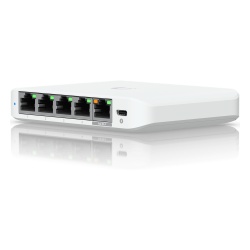 UBIQUITI USW-FLEX-2.5G-5 Switch administrable / 5 puertos 2.5G / PoE o USB-C / 25 Gbps / Compacto 4.6 x 3.5 x 0.8'