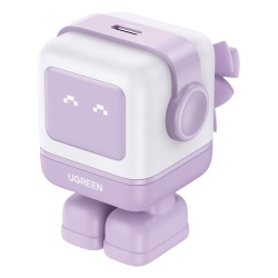 UGREEN 25036B Cargador Mini GaNRobot 30W serie UNO | 1 USB-C de Carga Rapida | Tecnologia GaN II | Multiprotocolo PD/QC/SCP/FCA | Carga Inteligente | Pantalla LED | Zapato Magnetico Extraible | Therma