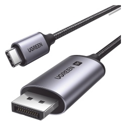 UGREEN 25839 Cable USB-C a DP 1.4 | 3 Metros (9.84 Pies) | Compatible con Thunderbolt 3 & 4 | 8K@60Hz | 4K@240Hz | HDR10+ | eARC | DTS | 3D | ALLM | VRR | | FreeSync G-Sync | Caja de Aluminio | Nylon