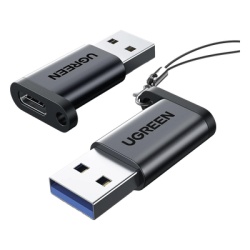 UGREEN 35000 Adaptador USB 3.1 Tipo C a USB-A 3.0 |Carga y Sincronizacion de Datos | Admite Corriente de 3A | Transferencia de hasta 5 Gbps | Amplia Compatibilidad | Chip VL160 | Caja de Aluminio | Co