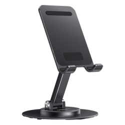 UGREEN 35152 Soporte para Telefono Celular Giratorio | 360Â° de Rotacion | Angulo Ajustable | Altura Ajustable 17-20cm | Antideslizante | Ejes Giratorios de Alta Precision| Plegable | Aluminio | Color