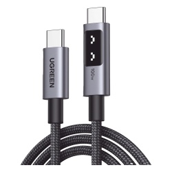 UGREEN 35501 Cable USB-C a USB-C | 1 Metro | Carga Rapida de hasta 100W | Transferencia de datos 480 Mbps | PD3.0 | QC4.0/3.0/2.0 | FPC | AFC | Proteccion Integrada| Caja de Aluminio | Nylon Trenzado