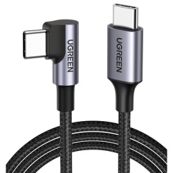 UGREEN 50123 Cable USB-C a USB-C | 1 Metro (3.28 Pies) | Conector con Angulo Recto de 90Â° | Carga Rapida de hasta 60W | 480 Mbps | PD3.0 | QC4.0/3.0/2.0 | FPC | AFC | Proteccion Integrada | Caja de A