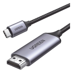 UGREEN 50570 Cable USB-C 3.1 a HDMI 4K | 1.5 Metros (4.92 Pies) | Compatible con Thunderbolt 3 & 4 | Adaptador Tipo-C a HDMI | 4k@60Hz | Soporta Modo Espejo y Modo Extendido | Carcasa de Aluminio | Ny
