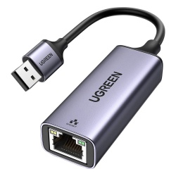 UGREEN 50922 Adaptador de Red USB-A 3.0 a RJ45 /Admite 10/100/1000 Mbps / Caja de Aluminio / Longitud del cable 10 cm