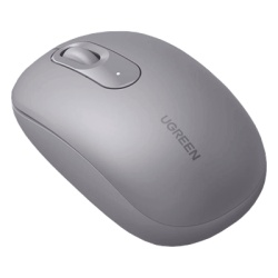 UGREEN 90669 Mouse Inalambrico 2.4G 800/1200/1600/2400 DPI | Funcion de 3 botones | Alcance 10m | Silencioso | Ergonomico | Anti-caida y Anti-interferencias | Bateria Alcalina AA incluida | Color Grey