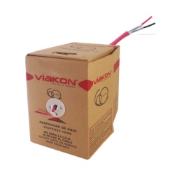 VIAKON 9404 Bobina de 305 metros/ Alambre / 2 x 12 AWG / BLINDADO / Color Rojo / FPLR / Para aplicaciones en sistemas de deteccion contra Incendios / Hecho en Mexico