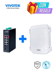 VIVOTEK VIV3720015 VIVOTEK AWIHB1040EXT - Kit Switch PoE AW-IHB-1040 y Gabinete AT-CAB-001 8 ptos Administrable 2 ptos PoE GbE 90W 6 ptos GbE 30W 2 ptos GbE SFP 300W Totales PoE Extendido 250 m