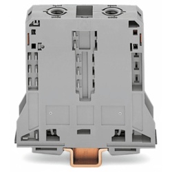 WAGO 285-195 Borna de Paso para Corrientes Elevadas 95 mmÂ² POWER CAGE CLAMP 2 Puntos de Conexion 232 A 1000 V Montaje Carril DIN 35x15 Gris