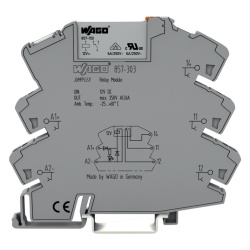 WAGO 857-303: módulo con relé de 12 VCC, 1 inversor, 6 A, 6 mm, Push-in CAGE CLAMP®