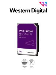 WESTERN DIGITAL WDC1490024 WESTERN DIGITAL WD64PURZ - Disco Duro de 6 TB Purple/ Especial para Videovigilancia/ Trabajo 24/7/ Interface: Sata 6 Gb/s/ Cache 256 MB/ Hasta 64 Camaras/ Hasta 16 Bahias de