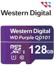 WESTERN DIGITAL WDC1510002 WESTERN WDD128G1P0C- Memoria de 128GB Micro SDXC/ Linea Purple/ Clase 10 U1/ Lectura 50MB/ Escritura 40MB/ Especializada para Videovigilancia