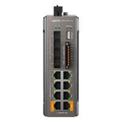 WI-TEK SP5012FML2(V2) Switch de Red SP5012FM-L2 (V2) / 8 Puertos 10/100/1000Mbps PoE / 4 Puertos SFP 1000M/2.5G/10Gbps / Capacidad de Conmutacion 96Gbps / Alimentacion Dual DC / Instalacion DIN-rail P