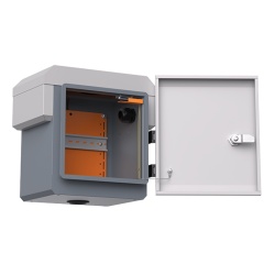 WI-TEK WI-IOTBOXMINIV1 Gabinete de Acero Ventilado para Exterior 250 x 250 x 180 mm con Rieles DIN y 4 Placas Laterales para Montaje de Equipos por Fuera - Img 3