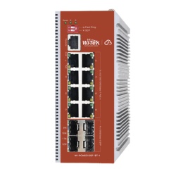 WI-TEK WI-PCMS312GF-BT-I Switch L2+ PoE Industrial / Administracion Cloud-Web-CLI / 8 Puertos PoE af/at/bt 100/1000 Mbps / 2 Puertos SFP Gigabit / Presupuesto PoE 460 W / Protocolo ERSP (redundancia e