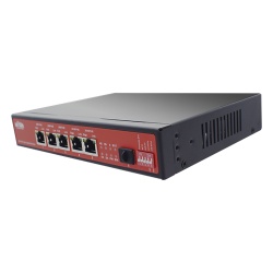 WI-TEK WI-PS306GF-UPS-15A-V2 Controlador Solar de 15A con Switch PoE / 1 Puerto Gigabit PoE 802.3 bt / 2 Puertos PoE 802.3 af/at / 2 Puertos PoE Pasivo 24/48 Vcc / 1 Puerto SFP / No administrable