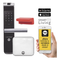 YALE-ASSA ABLOY MX81861 Kit Cerradura con manija YMF40A y HUB Apertura por Codigo Biometria y apertura por SMARTPHONE Para puertas de 35 a 90 mm de espesor