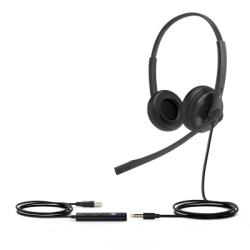 YEALINK UH34-DUAL-TEAMS Diadema USB Alambrica Yealink UH34 Dual Teams C/ Almohadillas de Cuero Compatible con Telefonos IP Yealink y Computadoras