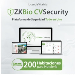 ZKTECO ZKCVHOTEL200 Licencia Software de Hotelería / Control de Acceso para 200 Habitaciones / Integración con Cerraduras Electrónicas / Gestión Centralizada de Ocupación