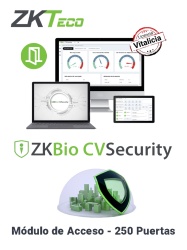 ZKTECO ZKT0740115 ZKTECO ZKBIOCVACP250 - Licencia Vitalicia para 250 Puertas en Control de Acceso BioCVSecurity / Hasta 30 000 Usuarios / 2000 Departamentos