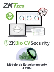 ZKTECO ZKT0740128 ZKTECO ZKBioCVTBMP4 - Modulo Vitalicio para Gestion de Estacionamiento del BioCVSecurity / Soporta 4 TBM / 30 000 Usuarios / 2000 Areas / 2000 Departamentos