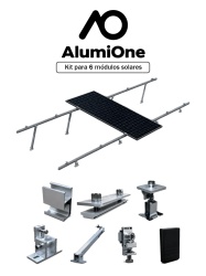 1V6 arreglo de 6 Paneles - Kit de montaje para 6 módulos solares con inclinación de 15º a 30º en vertical / dimensiones 2382 X 1134 mm / Para 6 paneles no incluidos