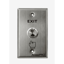 AccessPRO APB-87022D Boton de Cabeza Plana / Exterior IP66 / Estetico / Placa de Acero Inoxidable