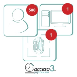 AccessPRO TITANIUMCERO [BAJO PEDIDO] Licencia para software de Tiempo & Asistencia compatible con SISTEMAS DE NOMINA / 500 Empleados / 1 Reloj checador / 1 PC / Acceso3 - TITANIUM