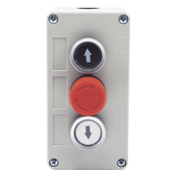 AccessPRO XBS-SW-03 Botonera Triple con Boton de Stop Tipo Enclavado / Para Barreras Vehiculares Operadores Corredizos y Abatibles.
