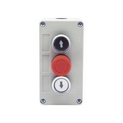 AccessPRO XBS-SW-03 Botonera Triple con Boton de Stop Tipo Enclavado / Para Barreras Vehiculares Operadores Corredizos y Abatibles.