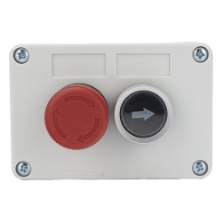 AccessPRO XBS-SW-23 Botonera Doble Para Barreras Vehiculares Operadores Corredizos y Abatibles / Boton de Stop Enclavado