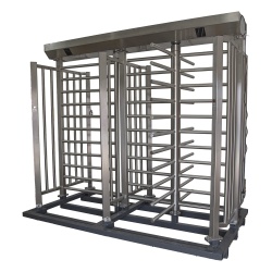 AccessPRO XTD-100 Torniquete De Paso Doble de Cuerpo Completo con Puerta Lateral y Rehilete de Acceso / Fabricado en Acero Inoxidable Grado 304 /