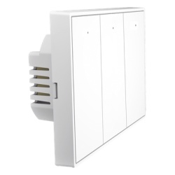AKUBELA SMSW1023Z Interruptor On/Off panel tactil touch inalambrico ZigBee Plus 3 botones. Compatible Control Akubela