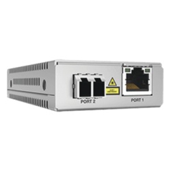 ALLIED TELESIS AT-MMC2000/LC-960 Convertidor de medios Gigabit Ethernet a fibra optica conector LC multimodo (MMF) distancia de 220 hasta 500 m con fuente de alimentacion multi-region