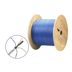 ATEN 2L2910 Cable SF/UTP | 4 pares 23 AWG | Cumple con los requisitos de la HDBaseT Alliance |Â Proteccion EMI | Transmision de datos 4K | Color Azul | 305m