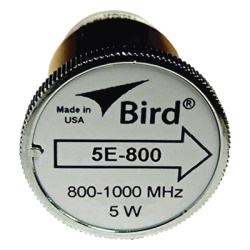 BIRD TECHNOLOGIES 5E-800 Elemento de 5 Watt en linea 7/8" para Wattmetro BIRD 43 en Rango de Frecuencia de 800 a 1000 MHz.