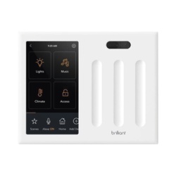 BRILLIANT BHA120USWH3C Control touch desde su pantalla en pared compatible con 3 cargas para controlar iluminacion.