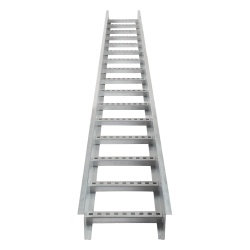 CHAROFIL CH-E89PX9AK Escalera de Aluminio Portacables / Perfil Z / Peralte 3 1/4" /Paso 9" / Ancho 9" / 3.66 metros / Capacidad Max. 205 Cables / Incluye Cople Union y Tornilleria