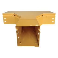 CHAROFIL CHFBTH4X4R8EPK CHFIBER T Horizontal de Aluminio para Fibra Optica 4" de Peralte 4" de Ancho y Radio de 8" con Pintura Epoxica Amarilla Incluye Tapa un Par de Coples y Tornilleria